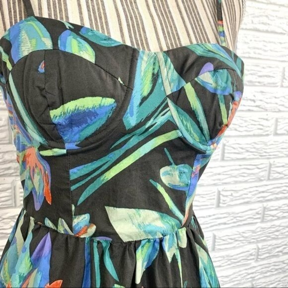 LC Lauren Conrad Multicolored Floral Sun Dress Size 2 - Picture 3 of 7